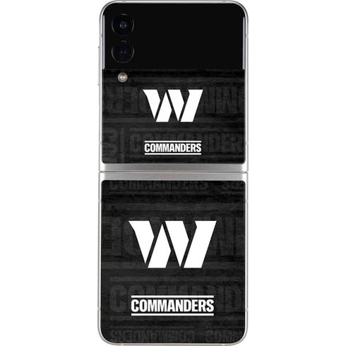 NFL Washington Commanders Black and White Galaxy Z Flip4 5G Skin